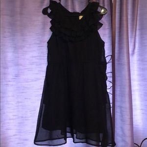 Black ruffled cocktail dress